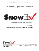 SnowEx SP-2200 Operator'S Manual preview