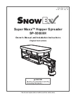 Preview for 1 page of SnowEx Super Maxx SP-9300XH Owner'S Manual And Installation Instructions