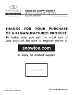 SNOWJOE 24V-X2-20SB-RM Operator'S Manual preview