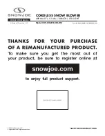 SNOWJOE 24V-X2-SB18-XR-RM Operator'S Manual preview