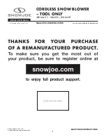 SNOWJOE 24V-X2-SB18U-CT-RM Operator'S Manual preview