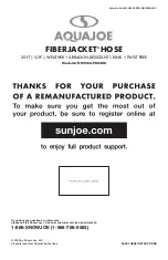 Preview for 1 page of SNOWJOE AQUA JOE FIBERJACKET AJFJH25-58-PRO-RM Manual