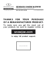 Preview for 1 page of SNOWJOE iON100V-21SB-RM Operator'S Manual