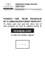 SNOWJOE iON13SS-CT-RM Operator'S Manual preview