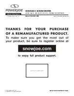 SNOWJOE POWERJOE PJ4SDFLX-RM Operator'S Manual preview