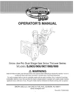 SNOWJOE Pro SJ905 Operator'S Manual предпросмотр