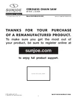 SNOWJOE Sunjoe 20ViON-CS10-RM Operator'S Manual preview