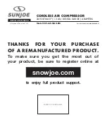 Preview for 1 page of SNOWJOE SUNJOE 24V-AJC-MAX-RM Operator'S Manual