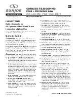 Preview for 1 page of SNOWJOE SUNJOE 24V-HCSWP-LTE Operator'S Manual