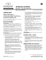 Preview for 1 page of SNOWJOE SUNJOE 24V-LGT500-LTE Operator'S Manual