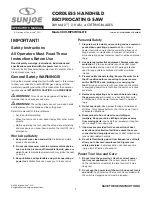 Preview for 1 page of SNOWJOE Sunjoe 24V-MPSWVG-LTE Operator'S Manual