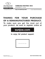 SNOWJOE SUNJOE 24V-MSTFAN-LTE-RM Operator'S Manual preview