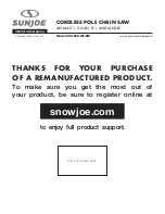 SNOWJOE sunjoe 24V-PS8-LTE-RM Operator'S Manual preview