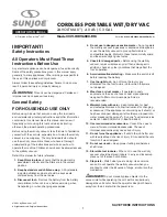 Preview for 2 page of SNOWJOE sunjoe 24V-WDV6000-RM Operator'S Manual