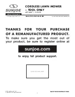 SNOWJOE Sunjoe 24V-X2-21LM-CT-RM Operator'S Manual preview