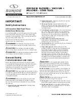 Preview for 1 page of SNOWJOE SUNJOE 24V-X2-BVM143-CT Operator'S Manual