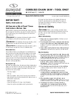 Preview for 2 page of SNOWJOE Sunjoe 24V-X2-CS16-CT-RM Operator'S Manual