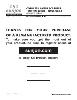 SNOWJOE SUNJOE 24V-X2-DTS15-CT-RM Operator'S Manual preview