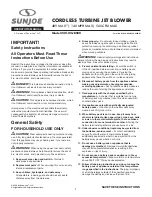 Preview for 1 page of SNOWJOE SUNJOE 24V-X2-JB500 Operator'S Manual