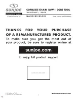 SNOWJOE sunjoe iON100V-18CS-CT-RM Operator'S Manual preview