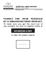 SNOWJOE sunjoe MJ401C-RM Operator'S Manual предпросмотр