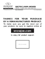 SNOWJOE SUNJOE MJ408E-RM Operator'S Manual preview