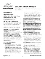 Preview for 1 page of SNOWJOE SUNJOE MJ408E Operator'S Manual