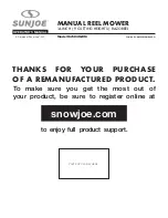 Предварительный просмотр 1 страницы SNOWJOE Sunjoe MJ503M-RM Operator'S Manual