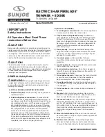 Preview for 2 page of SNOWJOE SUNJOE SB601E-RM Operator'S Manual