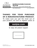 SNOWJOE SUNJOE SBJ606E-GA-RM Operator'S Manual preview