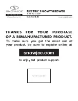 SNOWJOE SUNJOE SJ618E-RM Operator'S Manual preview