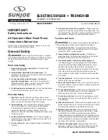 Preview for 1 page of SNOWJOE Sunjoe SJEDGE7 Operator'S Manual