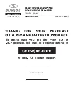 SNOWJOE SUNJOE SJH901E-GRY-RM Operator'S Manual предпросмотр