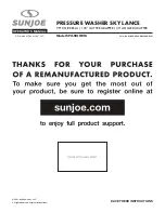 SNOWJOE Sunjoe SPX-SRL9-RM Operator'S Manual предпросмотр