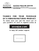 Предварительный просмотр 1 страницы SNOWJOE SUNJOE SPX1000-RM Operator'S Manual