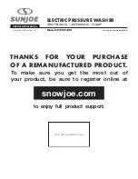 SNOWJOE SUNJOE SPX1501-RM Operator'S Manual предпросмотр