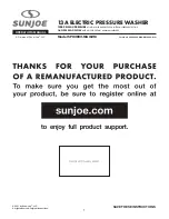 Предварительный просмотр 1 страницы SNOWJOE Sunjoe SPX2002-MAX-RM Operator'S Manual