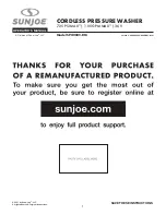 Предварительный просмотр 1 страницы SNOWJOE Sunjoe SPX202C-RM Operator'S Manual