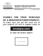 Предварительный просмотр 1 страницы SNOWJOE SUNJOE SPX2598-ELT-RM Operator'S Manual