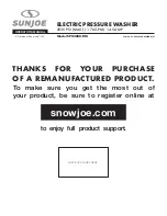 Предварительный просмотр 1 страницы SNOWJOE sunjoe SPX3000-RM Operator'S Manual