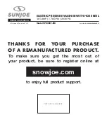 Предварительный просмотр 1 страницы SNOWJOE SUNJOE SPX3001-RM Operator'S Manual