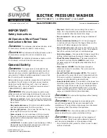 Preview for 2 page of SNOWJOE SUNJOE SPX4003-RM Operator'S Manual