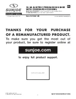 SNOWJOE Sunjoe SPX4601-RM Operator'S Manual предпросмотр