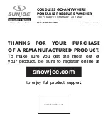 SNOWJOE SUNJOE SPX6001C-RM Operator'S Manual предпросмотр