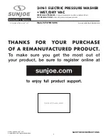 Предварительный просмотр 1 страницы SNOWJOE Sunjoe SPX7001E-RM Operator'S Manual