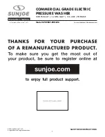 Предварительный просмотр 1 страницы SNOWJOE Sunjoe SPX9007-PRO-RM Operator'S Manual