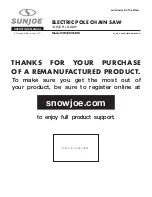 SNOWJOE SUNJOE SWJ803E-RM Operator'S Manual preview