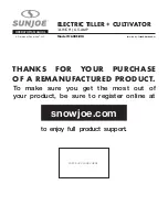 SNOWJOE SUNJOE TJ600E-RM Operator'S Manual preview