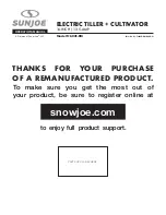 SNOWJOE SUNJOE TJ604E-RM Operator'S Manual preview