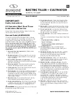 Preview for 1 page of SNOWJOE sunjoe TJ605E-ELT Operator'S Manual